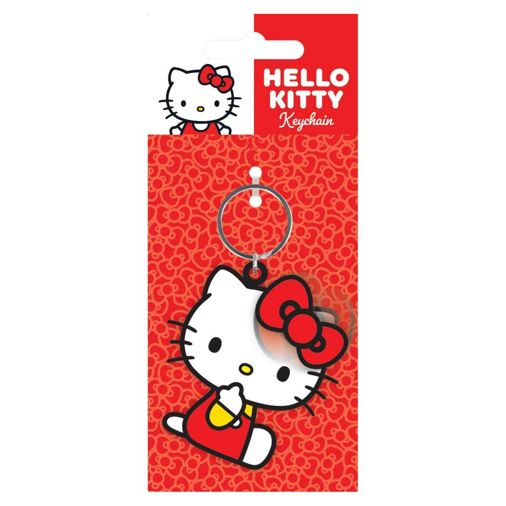 Hello Kitty Bow Spinner Keyring Red