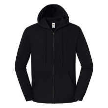 (4XL, Black) Fruit of the Loom Mens Iconic Premium Hooded Sweat Jacket