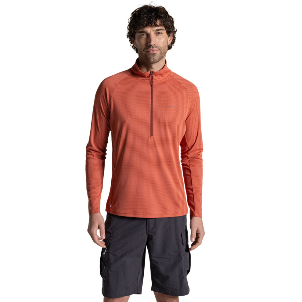 Craghoppers (L, Sahara) Mens Nosilife Half Zip Pullover Multicoloured