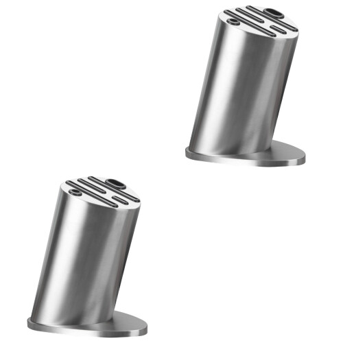 2Stk Edelstahlhalter Messerblock Küchenablage Mit Matte 1