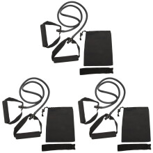 3Sets Long Elastic Resistance Band Black for Home and Gym Workouts