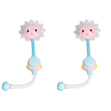 2Pcs Pink Baby Bath Toys Sunflower Fountain Shower Spray Bathtime Toys