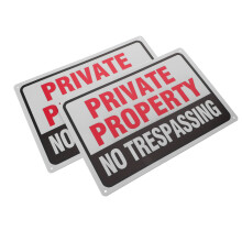2Pcs Durable Private Property No Trespassing Sign Metal Warning Board