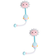 2Pcs Pink Bath Toys Kids Fountain Sunflower Water Spray Bathtime Fun