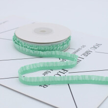 5yards 1cm Pleated Stretch Lace Trim Ribbon Ruffled Elastic Band Headdress Gift Box Bow Decorative DIY Craft Supplies