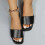 Women's Black Open-Toe Slides Size 5.5 6