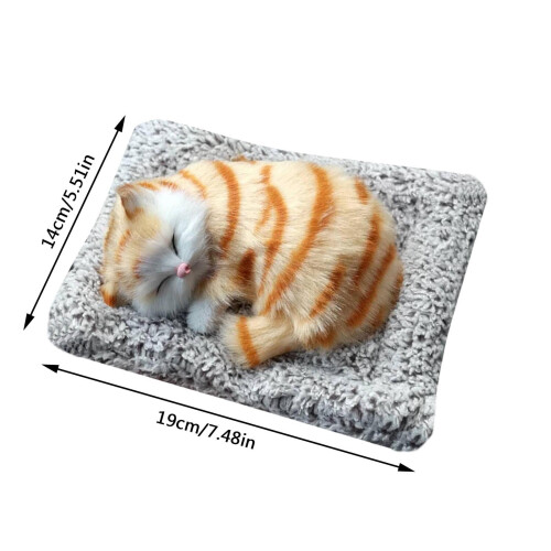 Mini Sleeping Cat Toy with Meow Sound, Soft Plush 2