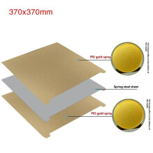 Piastra di Costruzione PEI da 370x370 mm, Letto Riscaldato, Stampa Fronte-Retro, Lamiera di Acciaio Testurizzata PEI per Stampante 3D