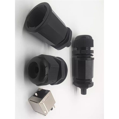 M22 Ethernet LAN Adapter RJ45 Waterproof Connector 25cm Network Cable Shielded IP67 Protection Socket DHL