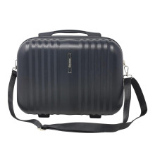 Vanity Case Makeup Luggage Black Travel Bag Hard Shell ABS with Shoulder Strap
