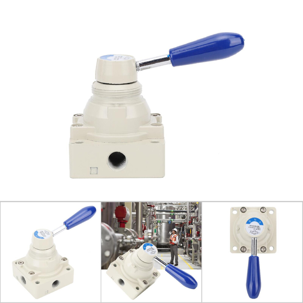 4 Way 3 Position Air Valve 4Hv230-08 Pneumatic Hand Lever 1/4In Pt Au 4951393799070