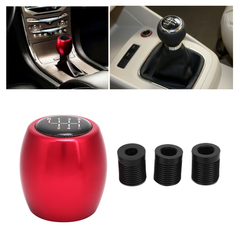 Manual Transmission Gear Shift Knob 5/6 Speed Aluminum Alloy Cover Red 4901393799952