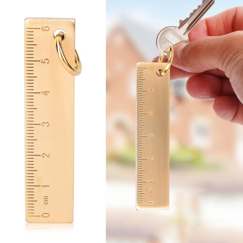 Brass Ruler Pendant 6cm x 3mm, Gift Office Supply 2