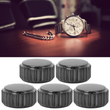 5pcs Steel Watch Crown Set Black 7mm / 0.28in