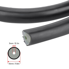 3x16mm Black Speargun Rubber Tubing 50cm