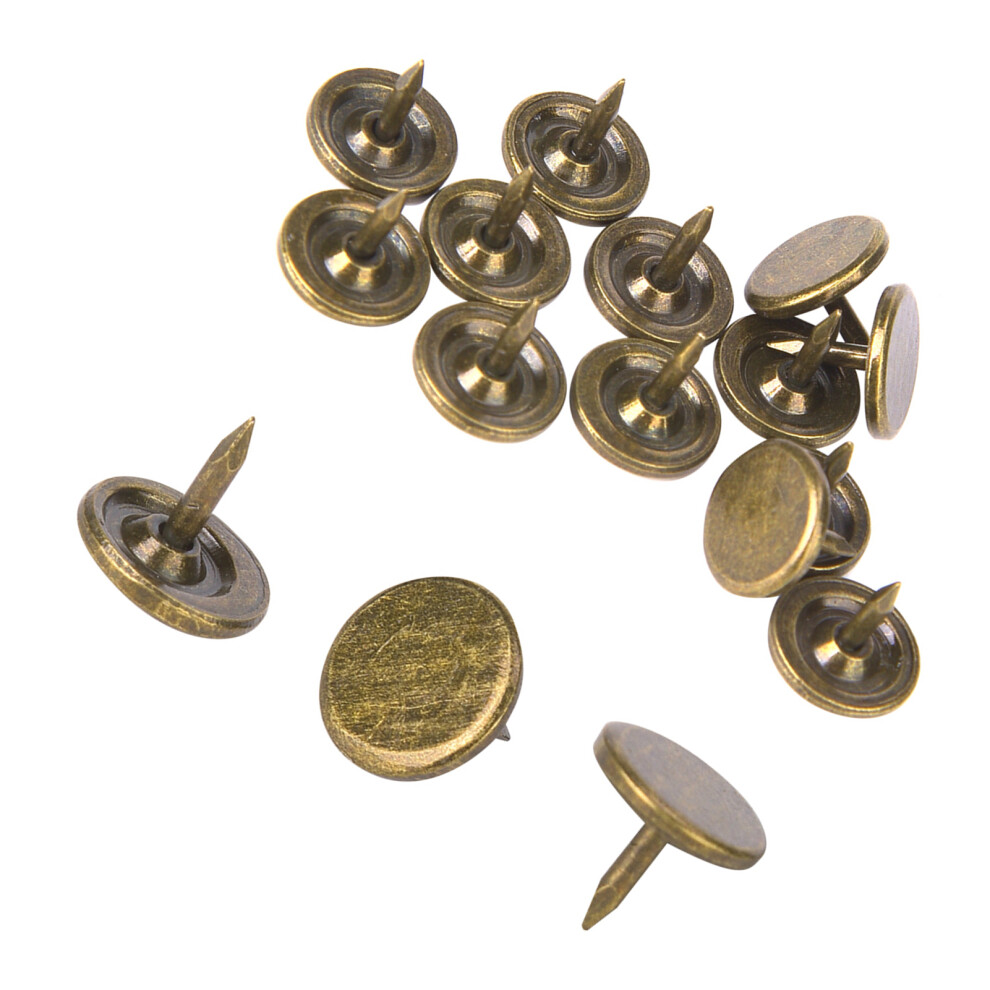 Decorative Upholstery Nails 100Pcs Cyan Bronze Iron Flat Head Pins 9X8mm 8031393800856