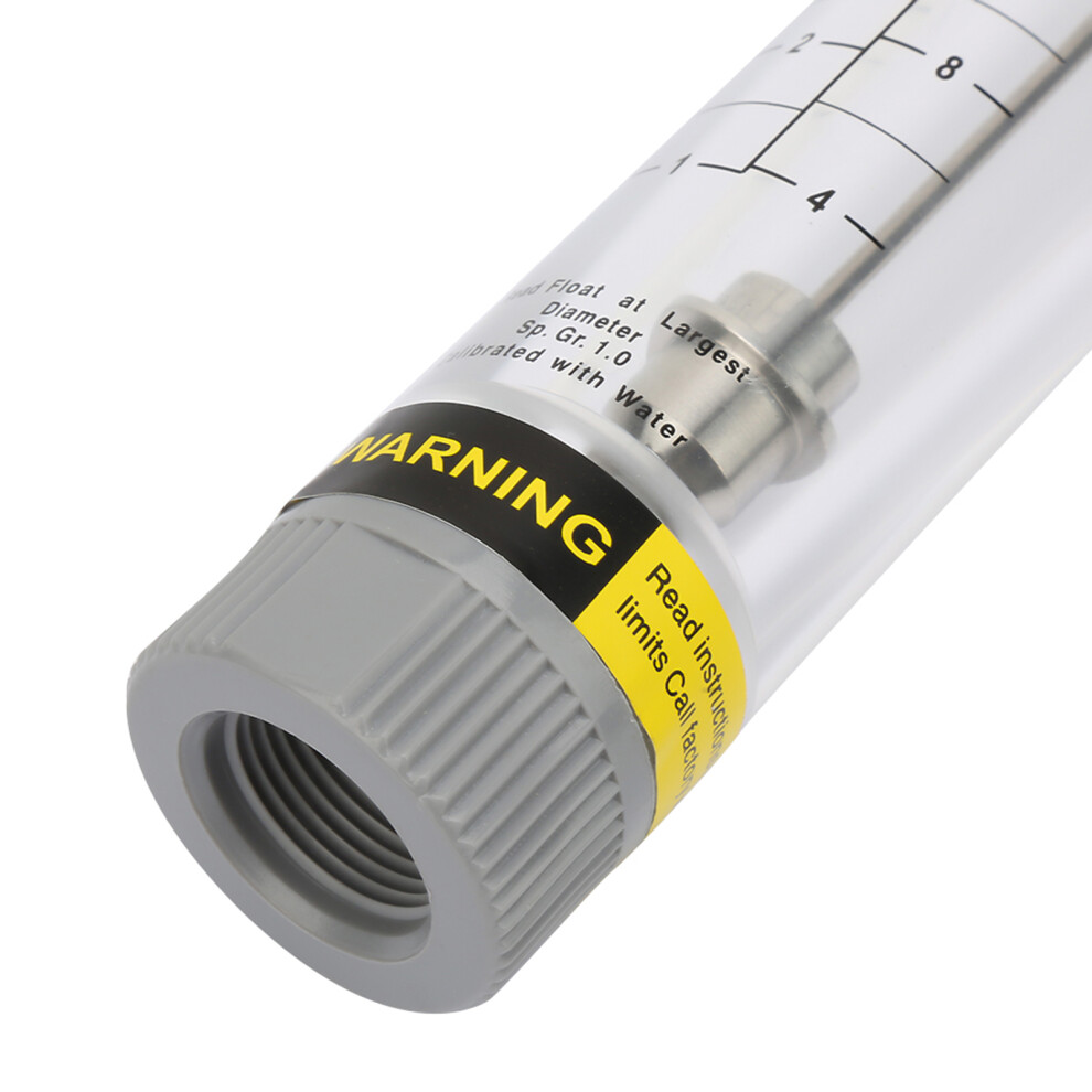 Lzm-20G 1-10Gpm Clear Acrylic Flowmeter 283X45mm 7891393801083