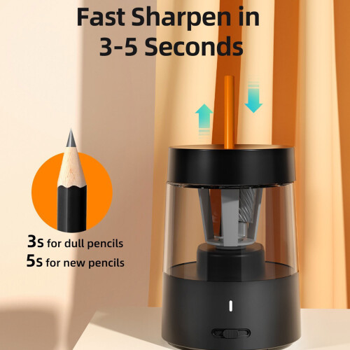 Modern Electric Pencil Sharpener With 3 Level Adjustment-White 1