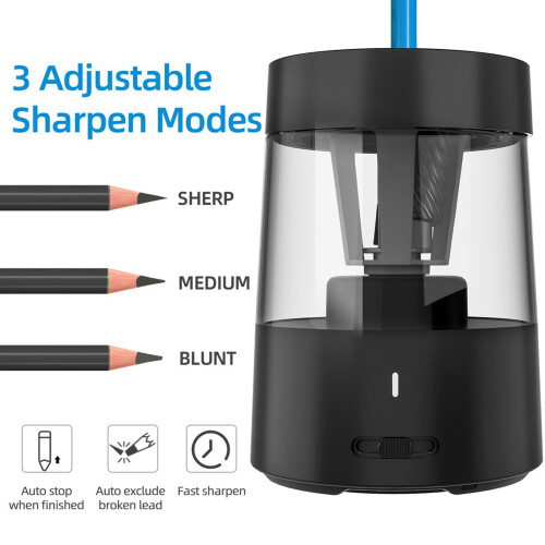 Automatic Pencil Sharpener For Children And Adults With-Black 2