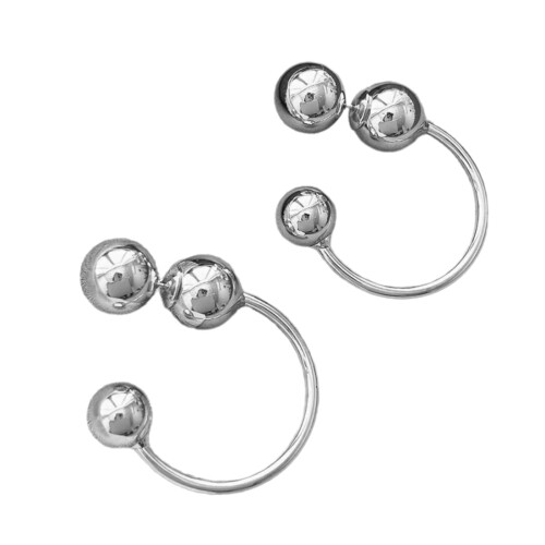 Beautiful Two Style Round Bead Drop Earrings Gold Plated-silver