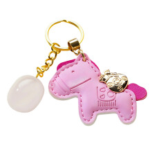 Charm-Kristall-Schlüsselanhänger mit Pferde- und Münzdesign,-C