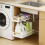 Space Saving Under Sink Shelf Unit with Slide Out Trays &-White 3