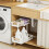 Space Saving Under Sink Shelf Unit with Slide Out Trays &-White 7