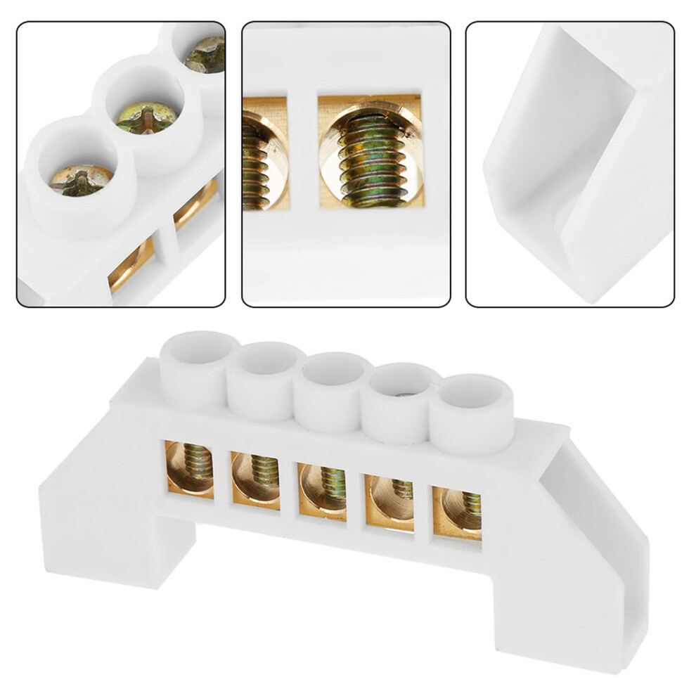Brass Electrical Terminal Block Connectors 10Pcs 5 Hole Bridge For Safe Wiring 8701393801626