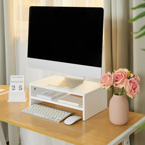 Monitor Stand with Storage Shelf - Ergonomic, Space-Saving 2
