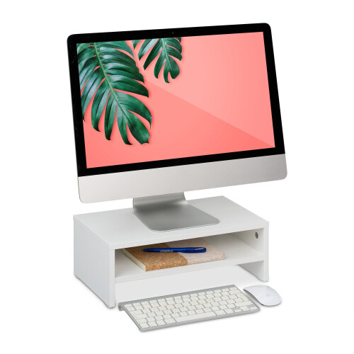Monitor Stand with Storage Shelf - Ergonomic, Space-Saving