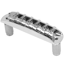 Mustang J Master Style Silver Guitar Bridge - Threaded Saddle Replacement Part