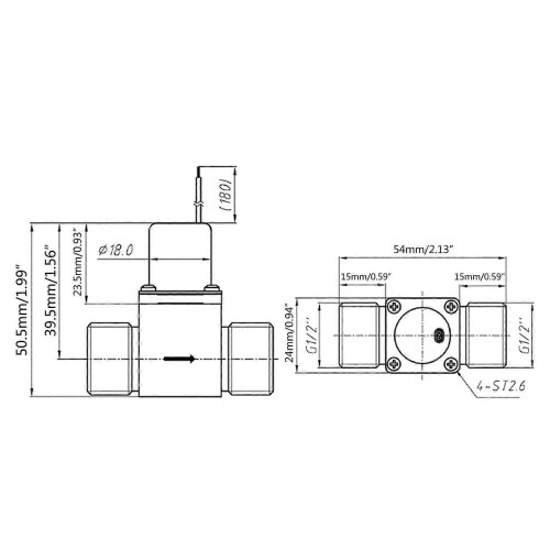 DC 4,5V 1/2" elektrisk magnetventil metalpuls elektromagnetisk controller automatisk sensor flush-alve flow switch 2