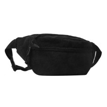 (Zwart) 2023 Heuptasje van corduroy, grote capaciteit, effen kleur, riemtas, borsttas voor meisjes, veelzijdig, crossbody heuptasje, zwart