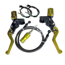 (Gouden 1 set) 14 mm zuiger hydraulische koppelingsset voor motorfietsen, remhoofdremcilinderset, 1200 mm slang voor Honda, Yamaha, Kawasaki