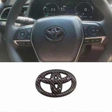 (Couleur fibre de carbone) Emblème Toyota, logo Toyota, autocollant de remplacement pour volant de voiture Toyota