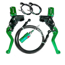 (Groene set) 14 mm zuiger hydraulische koppelingsset voor motorfietsen, remhoofdremcilinderset, 1200 mm slang voor Honda, Yamaha, Kawasaki e