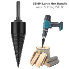 (38 mm) Industriële houtboor met conische zeskantschacht voor houtkloofmachine, schroefkloofmachine 32 mm