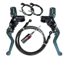 (Grijs 1 set) 14 mm zuiger hydraulische koppelingsset voor motorfietsen, remhoofdremcilinderset, 1200 mm slang voor Honda, Yamaha, Kawasaki
