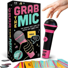 (Zwart) Grab The Mic Karaoke Game, hilarisch bordspel voor kinderen en volwassenen, perfect voor feestjes en verjaardagen
