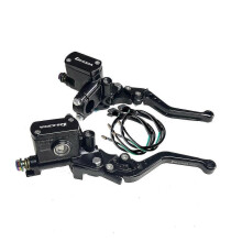(Pompe noire, 1 paire) Kit d'embrayage hydraulique pour moto avec piston de 14 mm, kit de maître-cylindre de frein et flexible de 1200 mm po