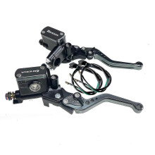 (Graue Pumpe, 1 Paar) 14-mm-Kolben-Motorrad-Hydraulikkupplungssatz, Bremszylinder-Satz, 1200-mm-Schlauch für Honda, Yamaha, Kawasaki und Suz