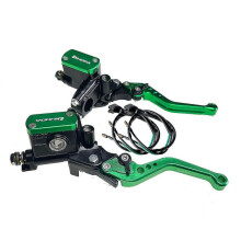 (Pompe verte, 1 paire) Kit d'embrayage hydraulique pour moto avec piston de 14 mm, kit de maître-cylindre de frein et flexible de 1200 mm po