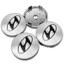 4 phíosa Gabhálais Gluaisteán (airgead 60mm) Greamáin Chaipín Lárchláir Roth Gluaisteáin Greamáin Feabail do Hyundai Accent Tucson