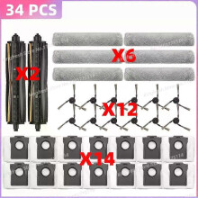 (ENSEMBLE 6) Pièces détachées compatibles avec l'aspirateur (MOVA Z50 Ultra) : rouleau principal, brosse latérale, filtre HEPA, sac à poussi