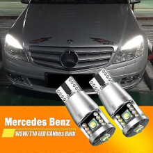 Mercedes Benz C-osztály W203 W204 C63 C200 C180 LED-es helyzetjelző izzó parkolólámpa W5W T10 Canbus fehér