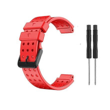 Pasek (czerwony) do zegarka Garmin Approach S20 Monochromatyczny silikonowy pasek na nadgarstek Garmin Approach S20 Modny pasek na nadgarste