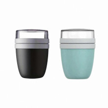 (Schwarz-Blau) 2er-Pack luftdichte Vorratsgläser (500 ml) mit Deckel für Overnight Oats, Joghurt, Snacks und Meal Prep