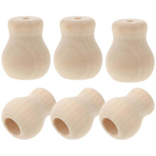 Beige houten trekkoordknop voor rolgordijnen, 6 stuks met kwastjes voor rolgordijnkoorden