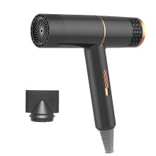 (zwart) Professionele infrarood föhn met negatieve ionen, warme en koude lucht, geschikt voor professioneel gebruik in de salon.