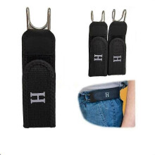 (Schwarz – 2 Stück) Unsichtbarer taktischer Metallhaken-Gürtel mit elastischem Verschluss – Unisex-Gürtel ohne Schnalle für Outdoor-Arbeit